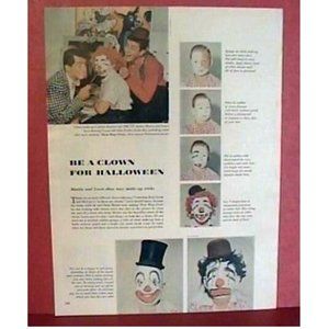 1954 Dean Martin Jerry Lewis Halloween Clown Ad